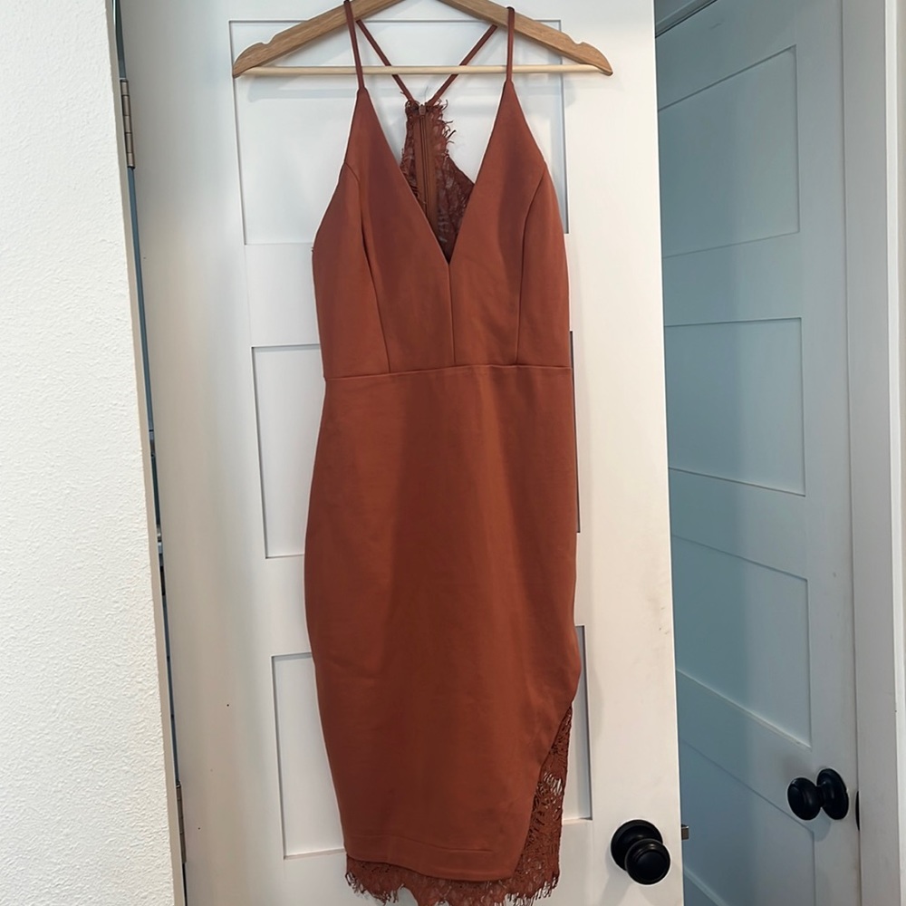 ASTR Lace Back MIDI Dress